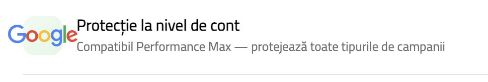 The Performance Max protection toggle